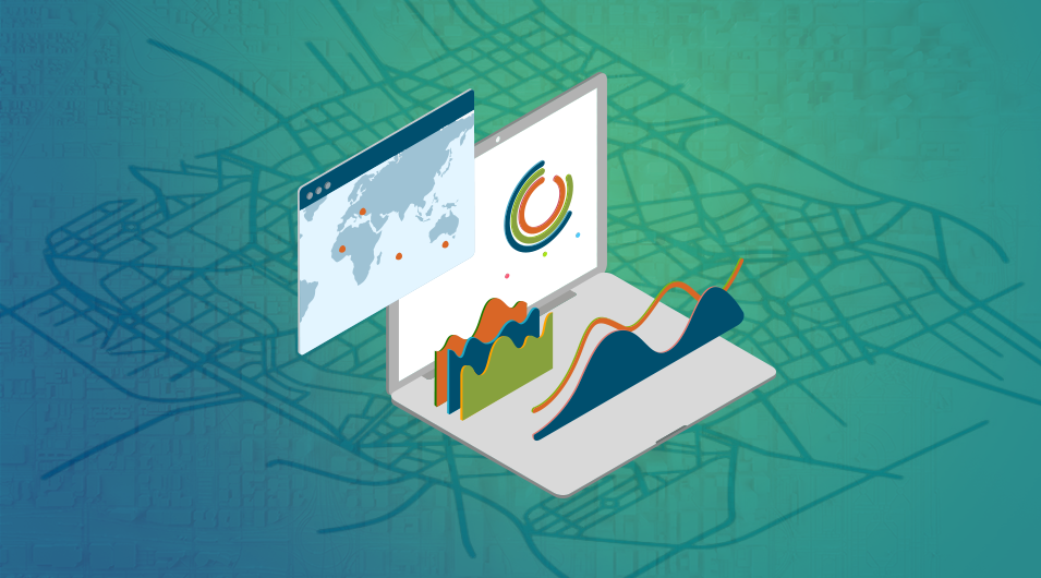 laptop illustration with dashboard and graphs